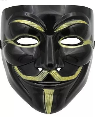 NEW! Black V For Vendetta Mask Hacker Mask Halloween Costume Cosplay Masquerade • $6