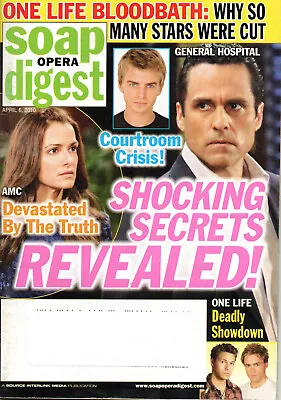 SOAP OPERA DIGEST April 6 2010 Maurice Benard Louise Sorel Wilson Bethel • $20