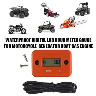 LCD Digital Waterproof Hour Meter Gauge For Motorcycle Generator Boat Gas Engine • $7.61