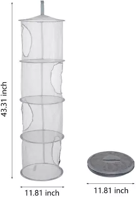 £11.91 • Buy Offfay Hanging Mesh Storage Net, Hanging Toy Storage, 4 Compartment Foldable For