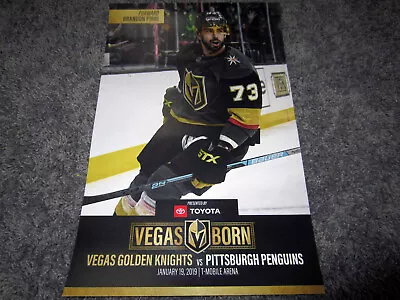 Penguins Vs Vegas Golden Knights GAME POSTER 1-19-19 Brandon Pirri Fleury Crosby • $14.99