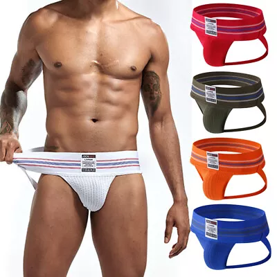 JOCKMAIL Men's Jockstrap Athletic Supporter Underwear Stretch Pouch Thong String • £10.19