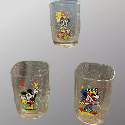 Walt Disney World Celebration Glasses Set Of 3 McDonalds 2000 Mickey Mouse Cups • $31.44