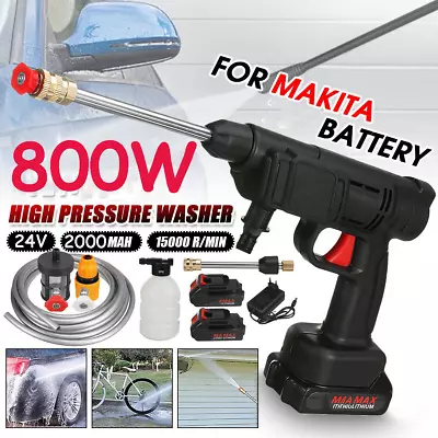 Cordless Car Pressure Washer Water High Power Jet Wash Cleaner Portable 2Battery • £9.98