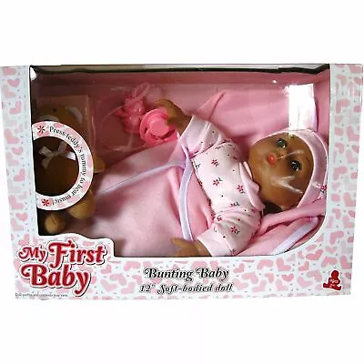 My First Baby Bunting Baby Ethnic Brown Skin (with Music Playing Teddy Bear) (be • $59.99