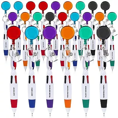 24 Pcs Retractable Shuttle Pens 4 In 1 Carabiner Shuttle Pens Nurse Pens For ... • $29.47