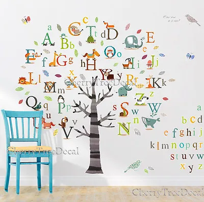 Huge Alphabets ABC Tree Nursery Wall Art Decal Stickers Children Kids Home Decor • £10.75