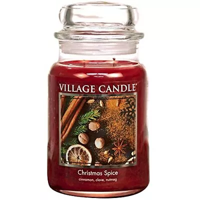Christmas Spice Large Glass Apothecary Jar Scented Candle 21.25 Oz Red • $33.74