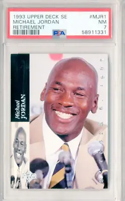 Michael Jordan 1993 Upper Deck ELECTRIC DIAMOND Retirement #MJR1 HOF PSA 7 • $58.95