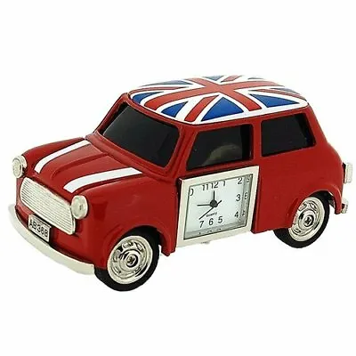 Miniature Union Jack British Red Mini Cooper Novelty Collectors Clock 0445 • £24.95