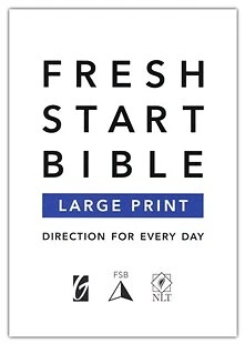 NLT Large-Print Fresh Start Bible---soft Leather-look Gray/black • $80.97