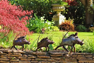 Metal Warthog Garden Ornament Sculpture Art - Handmade Recycled Metal Hog • £55.95