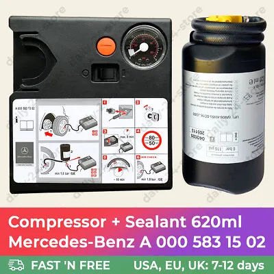 Mercedes-Benz Air Tire Pump Compressor A0005831502 TIREFIT + Sealant 620ml NEW • $168.73