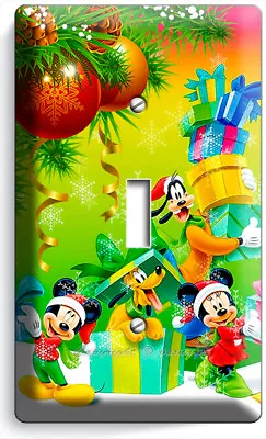 Mickey Minnie Mouse Goofy Pluto Christmas Light Switch Outlet Wall Plates Decor • $17.99
