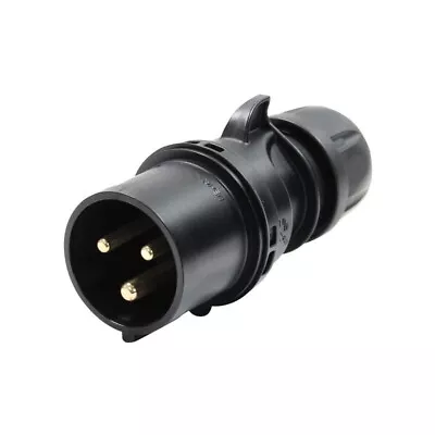 PCE 32A Black Plug - 1 Phase 3 Pin 240v IP44 - 225-6 Stage Event Mains Power • £11.50