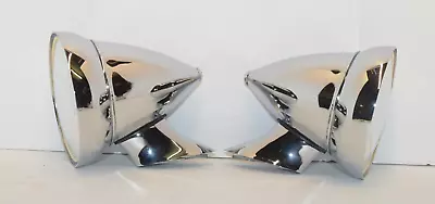 Pair Universal Chrome Metal Bullet Sports Mirrors Shelby Cobra 350 Mustang-ETC • $59