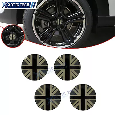 4x Black Grey Union Jack UK Flag Style Wheel Center Cap Covers For MINI Cooper • $9.97