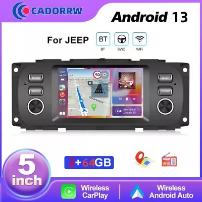 Android 13 Car Stereo Radio GPS Head Unit Apple Carplay For Jeep Dodge Chrysler • $119.99