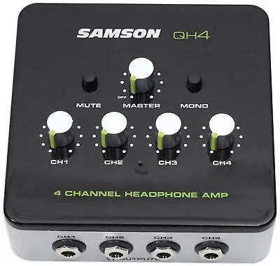 SAMSON QH4 4-Channel Stereo DJ Studio Monitoring Headphone Amplifier Amp • $59.95