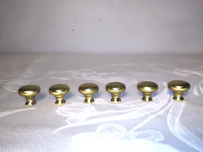 Lot Of 6 - Round Drawer Pulls Knobs Solid Brass Handle Heavy Duty Pull 1 1/4  • $11.99