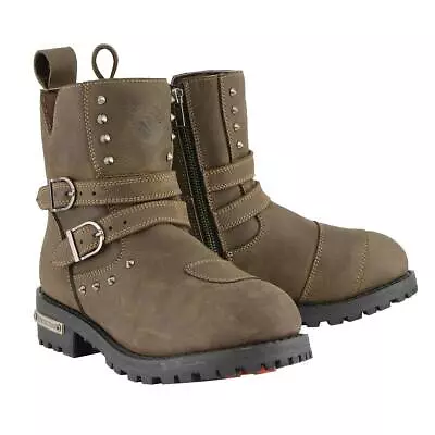 Milwaukee Leather MBL9306 Women's Brown Double Strap Waterproof Leather Boots • $129.99