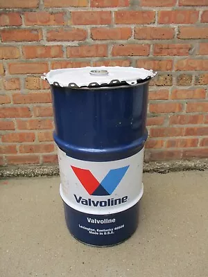 Valvoline 16 Gallon Oil Gas Drum Barrel Trash Can & Lid  Garage Shop Mancave (A) • $249.99