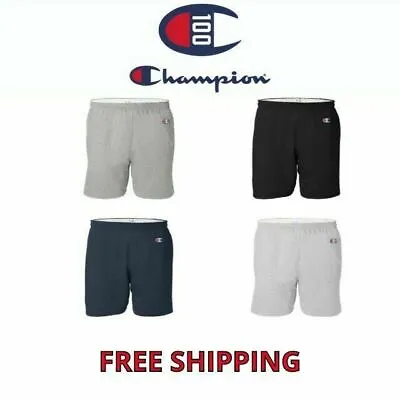 Champion Men's Athletic Cotton 6  Solid Workout Gym Shorts W/ Drawstring 8187 • $15.99