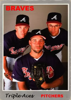 Triple Aces Greg Maddux John Smoltz Tom Glavine Aceo Art Card ##buy 5 Get 1 Free • $3.45