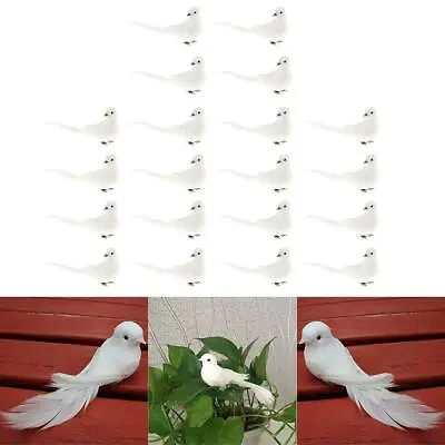 £18.85 • Buy 20X Pigeon Artificial Doves Simulation Ornament Decor Feathered Bird Figure