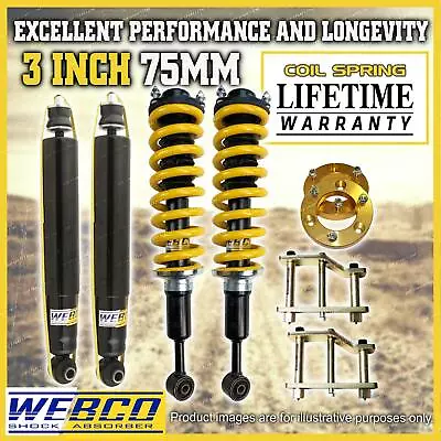 3 Inch Pre Assembly Easy Lift Kit Shock King Spring For Nissan Navara D40 STX550 • $869