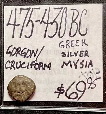 Rare Genuine Ancient Greek Silver Mysia Coin Gorgon Cruciform. ENN Coins • $69.95