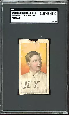 1910 T206 Christy Mathewson Portrait Piedmont Card HOF - Certified SGC Authentic • $850.25