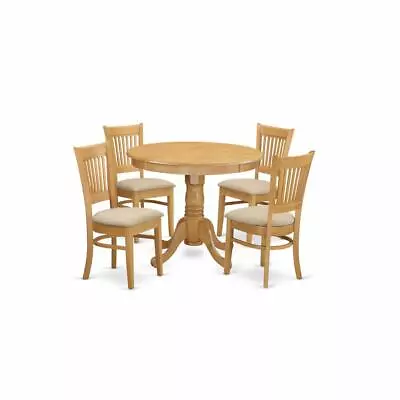 ANVA5-OAK-C 5 PC Dining Room Set - Dining Table And 4 Dining Chairs • $425.23