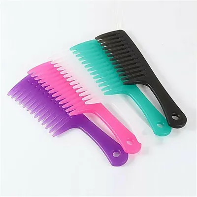 Men Women Pro Wide Tooth Comb Salon Barber Hairdressing Styling Comb Hair Brush • £2.93