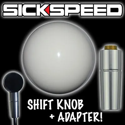 $38.15 • Buy White Gumball Shift Knob & Adapter For Auto/automatic Gear Shifter Lever Ka1