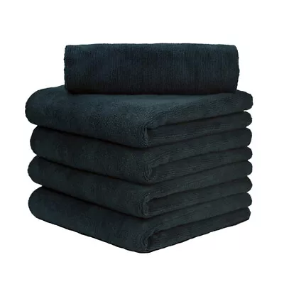 5 Pcs Microfiber Towel Edgeless Scratch Free Cleaning Clothes 16 X16  Black  • $14.99