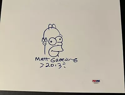 Matt Groening  The Simpsons  Signed Autographed Homer Simpson Sketch PSA 8x10! • $999