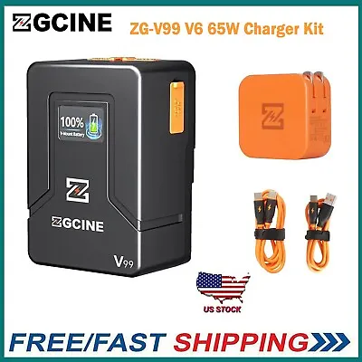 $139 • Buy ZGCINE ZG-V99 Upgraded Version Mini V-Mount Battery With 65W PD Charger Kit