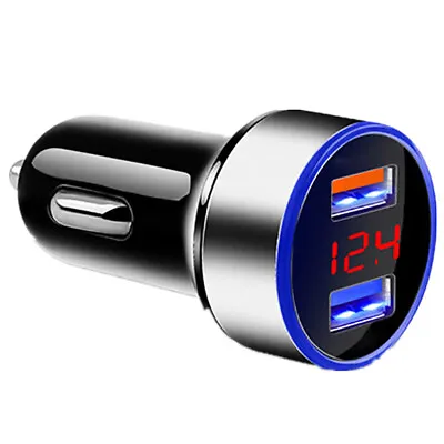 Dual USB Car Quick Charger Outlet LED Voltage Display Cigarette Lighter Adapter • $8.90