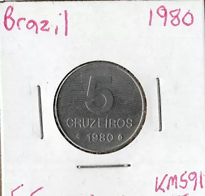 Coin Brazil 5 Cruzeiros 1980 KM591 • $1.29