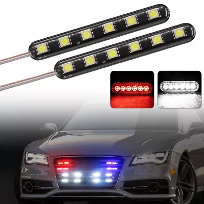 2x LED Motorcycle Car Truck Emergency Warning Flash Strobe Light Strip Red/White • $14.69