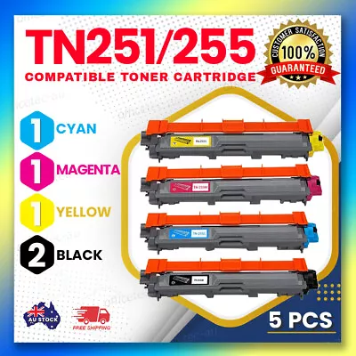 5x TN-251 Black + Colour Toner For Brother HL-3150CDN HL-3170CDW MFC-9140CDN • $51.50