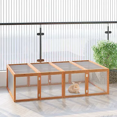 New Rabbit Hutch Cage With Run And Play Space Mesh Wire Safety For Outdoor • £82.99