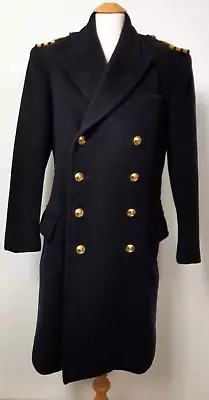 Vintage Royal Navy Officers Great Coat RN Commander Crombie Heavy Wool • £99.99