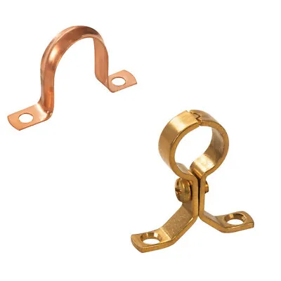 Brass Pipe Bracket 15mm 22mm Copper Saddle Clip 15mm 22mm 5 Or 10 Multi Packs  • £2.15