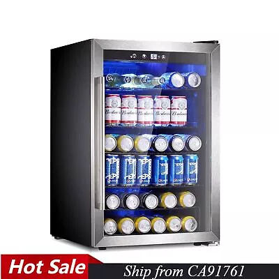 4.4 Cu.ft Beverage Refrigerator Cooler - 145 Can Mini FridgeStainless CA91761 • $279.99