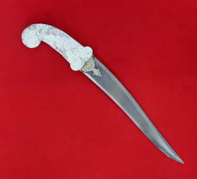 Indo Persian Mughal Islamic Sikh Gold-Silver Koftgari MOP Wootz Dagger Khanjar • $299