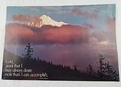 Vintage Argus Poster 21x14  #2396 Michelangelo Quote Mountain Peak 1970s • $7.95