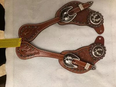 Spur Straps Mens Silver With Guns • $27.50