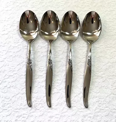 (4) Oneida LTD LA ROSE Premier Stainless Place Oval Soup Spoons *SHIPS FREE* • $19.99